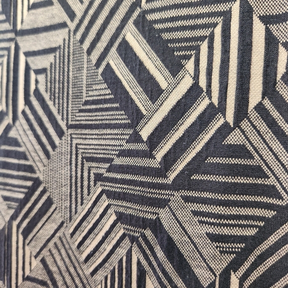 Sharagano Black and Tan Bodycon Geometric Midi Dress Size 10 - Picture 9 of 11